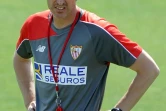 L'entraîneur du FC Séville Unai Emery dirige une séance d'entraînement, le 21 mai 2016 à Séville