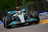 Le Britannique Lewis Hamilton (Mercedes), lors de la 2e séance d'essais du Grand Prix d'Emilie-Romagne de Formule 1, le 23 avril 2022 sur le circuit d'Imola