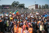 Une manifestation pro-gouvernementale pour défendre la capitale Addis Abeba contre l'avancée des rebelles du Tigré, en Ethiopie, le 7 novembre 2021