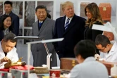 Le président américain Donald Trump et son épouse Melania avec le président chinois Xi Jinping à Pékin le 8 novembre 2017