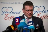 Le candidat vaincu, Maros Sefcovic, s'adresse à ses partisans après l'annonce des résultats de la présidentielle slovaque le 30 mars 2019 à Bratislava