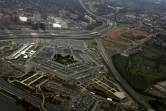 Vue aérienne du Pentagone, le 29 novembre 2022 à Arlington, près de Washington