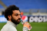L'attaquant de Liverpool Mohamed Salah à l'entraînement le 1er mai 2018 au Stade Olympique de Rome
