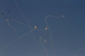Des missiles du système de défense aérienne israélien Iron Dome interceptant des tir de missiles en provenance de la bande de Gaza, le 13 novembre 2018 au-dessus de la ville israélienne d'Ashkélon