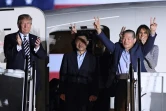 Donald et Melania Trump accueillent les trois Américains libérés par la Corée du Nord, à la base aérienne d?Andrews aux États-Unis le 10 mai 2018