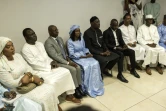 Des membres d'un collectif de candidats à la présidentielle lors d'une conférence de presse, le 23 février 2024 à Dakar, au Sénégal