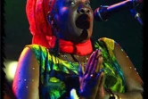 Rita Marley et ses deux &quot;équipières&quot; des &quot;I-Threes&quot; lors du concert qu'elles ont donné le mercredi 18 juillet 2001 à Saint-Paul