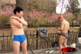 À Pékin, les  nageurs pratiquent leur sport quelle que soit la saison