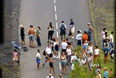 14 janvier 2002. La lave atteint la mer après avoir traversé la route nationale 2