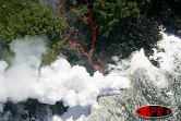 Mercredi 25 août 2004 - 

La lave du Piton de la Fournaise se jette dans la l'Océan indien