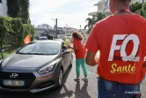 Mobilisation contre la réforme des retraites devant le CHU à Saint-Denis