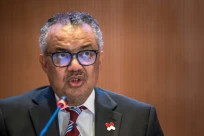 Le directeur général de l'OMS, le Dr Tedros Adhanom Ghebreyesus, le 27 mai 2024 à Genève