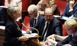 La PremiÚre ministre Elisabeth Borne répond à des questions dans l'hémicycle de l'Assemblée nationale le 26 septembre 2023 ( AFP / MEHDI FEDOUACH )