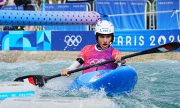  La Paloise d’adoption Angèle Hug seule en tête de son 8e de finale, ce dianche à Vaires-sur-Marne. 
