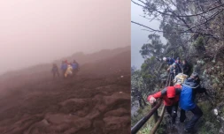 Piton de la Fournaise : les gendarmes évacuent une randonneuse blessée dans des conditions météorologiques difficiles