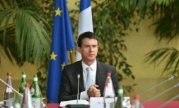 Le Premier ministre Manuel Valls à Boulogne-Sur-Mer, le 22 octobre 2015