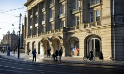 L'Apple Store d'Amsterdam, au lendemain d'une prise d'otage, le 23 février 2022 aux Pays-Bas