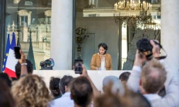 La DJ française Chloé Thévenin aka DJ Chloe se produit au palais de l'Elysée à Paris, pour la fête de la musique, le 21 juin 2018