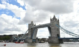 Des bateaux de pêcheurs en campagne pour le Brexit remontent la Tamise, le 15 juin 2016