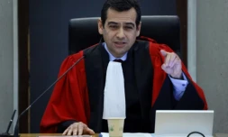 Peimane Ghaleh-Marzban, alors président judiciaire de Bobigny, lors d'une audience de rentrée à Bobigny, le 22 janvier 2024 ( AFP / Ludovic MARIN )