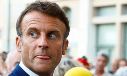 Le président français Emmanuel Macron à Bormes-les-Mimosas le 19 août 2022