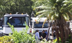 Manifestation des transporteurs devant la préfecture