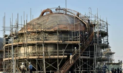 Le site pétrolier saoudien d'Abqaiq, endommagé par des attaques, le 20 septembre 2019