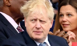 Le Premier ministre britannique Boris Johnson lors des célébrations du jubilé de platine d'Elizabeth II, le 5 juin 2022 à Londres 