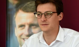 Sacha Houlie, cofondateur des Jeunes avec Macron, mouvement de jeunesse de La République en marche ! et député de la Vienne, le 16 juin 2017 à Poitiers (ouest)