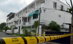 Vue datant du 28 avril 2019 d'une maison de Colombo oĂč habitaient deux frĂšres impliquĂ©s dans les attentats suicides du dimanche de PĂąques au Sri Lanka