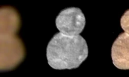 Photo handout de la Nasa diffusée le 2 janvier 2019, première image en couleur d'Ultima Thule