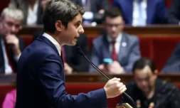 Le Premier ministre Gabriel Attal, le 30 janvier 2024 à l'Assemblée nationale, à Paris ( AFP / EMMANUEL DUNAND )