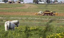 Vue sur le chantier d'une décharge industrielle prÚs d'un fameux haras à Nonant le Pin, dans l'ouest de la France, le 23 mai 2012