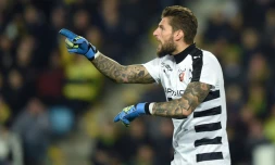 Le gardien Benoît Costil sous le maillot de Rennes, lors d'un match de Ligue 1 à La Beaujoire, le 22 octobre 2016