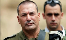 Le chef de l'armée israélienne Eyal Zamir à Nahal Oz le 20 avril 2018