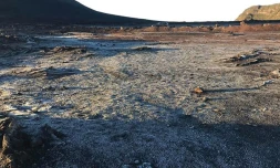 Givre au Piton de la Fournaise plaine des sables 20 mai 2020