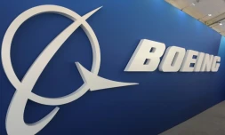 Le logo du constructeur aéronautique américain Boeing photographié le 19 juin lors du salon du Bourget