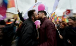 Des militants LGBT manifestent à Rome le 5 mars 2016