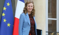 La ministre de la Justice, le 11 avril 2018, àn a sortie de l'Elysée 