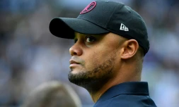 L'entraßneur belge Vincent Kompany, nommé entraßneur du Bayern Munich le 29 mai 2024, sur le banc de Burnley lors d'un match de Premier League à Newcastle le 30 septembre 2023