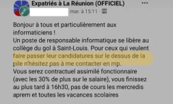 L'Académie de La Réunion condamne une offre d'emploi favorisant les "expatriés"