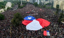 Manifestation contre le gouvernement Ă Santiago du Chili le 8 novembre 2019