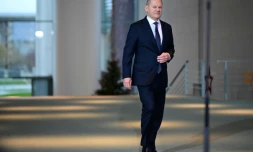 Le chancellier allemand Olaf Scholz au siège de la Chancellerie à Berlin, le 11 décemnbre 2024