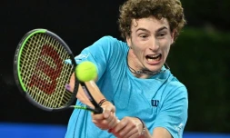 Ugo Humbert lors de l'Open Sud de France, à Montpellier, le 26 février 2021