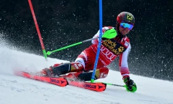 L'Autrichien Marcel Hirscher lors du slalom de Coupe du monde de Kranjska Gora le 10 mars 2019