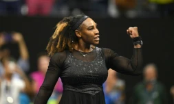 L'Americaine Serena Williams après sa victoire au 2e tour de l'US Open face à la N.2 mondiale Anett Kontaveit, le 31 août 2022