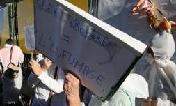 manifestation incinérateur devant la région 