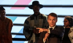 Emmanuel Macron a dû rappeler le public à l'ordre durant le sommet "Africa Forward", à Nairaobi, au Kenya. Photo AFP - Ludovic Marin