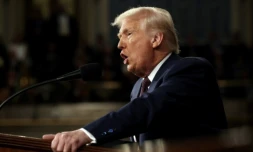 Donald Trump s'exprime devant le Congrès des Etats-Unis le 4 mars 2025 à Washington ( POOL / Win McNamee )