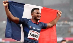 Dimitri Pavadé remporte l'argent au saut en longueur T64 à Tokyo. (France Paralympique)